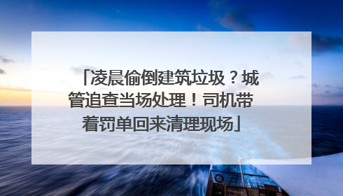 凌晨偷倒建筑垃圾？城管追查当场处理！司机带着罚单回来清理现场