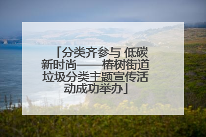 分类齐参与 低碳新时尚——椿树街道垃圾分类主题宣传活动成功举办