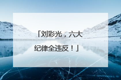 刘彩光，六大纪律全违反！