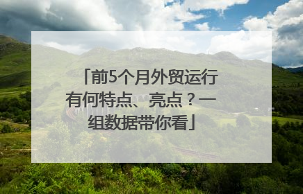 前5个月外贸运行有何特点、亮点？一组数据带你看