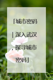 城市密码｜深入武汉，探寻城市密码