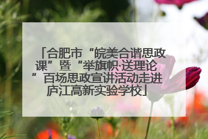 合肥市“皖美合谐思政课”暨“举旗帜·送理论”百场思政宣讲活动走进庐江高新实验学校