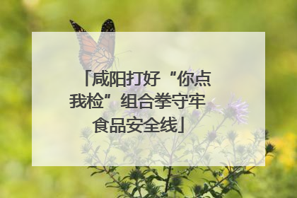 咸阳打好“你点我检”组合拳守牢食品安全线