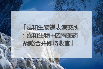 嘉和生物递表港交所：嘉和生物+亿腾医药战略合并即将收官
