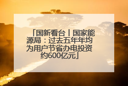 国新看台丨国家能源局：过去五年年均为用户节省办电投资约600亿元