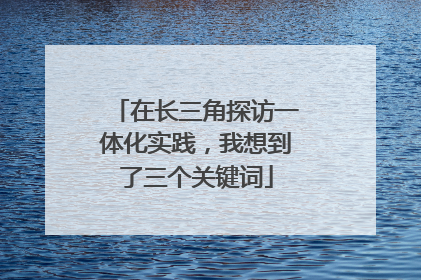 在长三角探访一体化实践，我想到了三个关键词