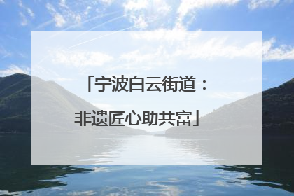 宁波白云街道：非遗匠心助共富