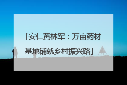 安仁黄林军：万亩药材基地铺就乡村振兴路