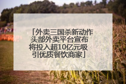 外卖三国杀新动作 头部外卖平台宣布将投入超10亿元吸引优质餐饮商家