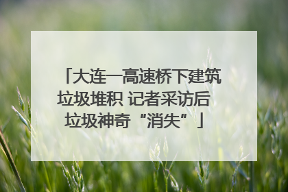 大连一高速桥下建筑垃圾堆积 记者采访后垃圾神奇“消失”