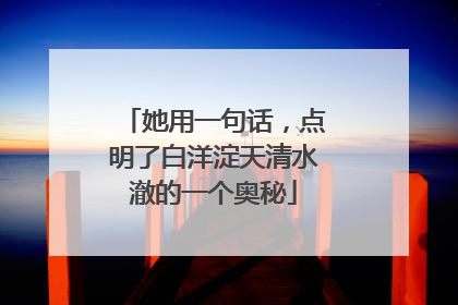她用一句话，点明了白洋淀天清水澈的一个奥秘