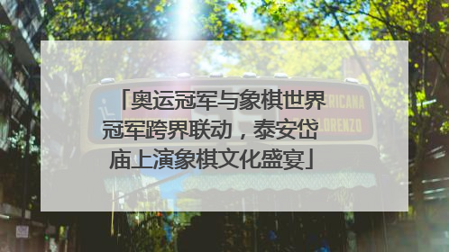 奥运冠军与象棋世界冠军跨界联动，泰安岱庙上演象棋文化盛宴