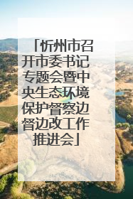 忻州市召开市委书记专题会暨中央生态环境保护督察边督边改工作推进会