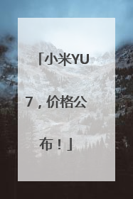 小米YU7，价格公布！