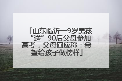 山东临沂一9岁男孩“送”90后父母参加高考，父母回应称：希望给孩子做榜样