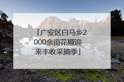 广安区白马乡2000余亩花椒迎来丰收采摘季