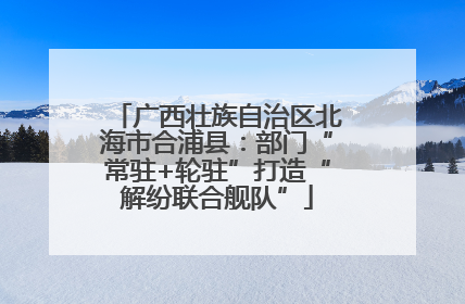 广西壮族自治区北海市合浦县：部门“常驻+轮驻”打造“解纷联合舰队”