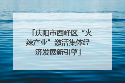 庆阳市西峰区“火辣产业”激活集体经济发展新引擎