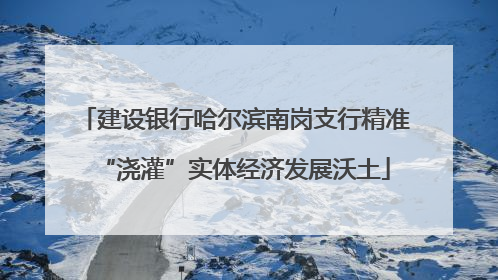 建设银行哈尔滨南岗支行精准“浇灌”实体经济发展沃土
