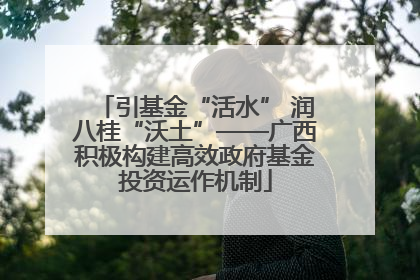引基金“活水” 润八桂“沃土”——广西积极构建高效政府基金投资运作机制
