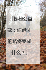 探秘公益款：你跑过的路将变成什么？