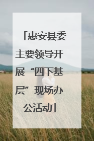 惠安县委主要领导开展“四下基层”现场办公活动