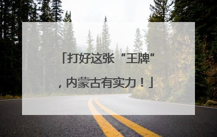 打好这张“王牌”，内蒙古有实力！