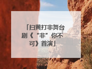 扫黄打非舞台剧《“非”你不可》首演