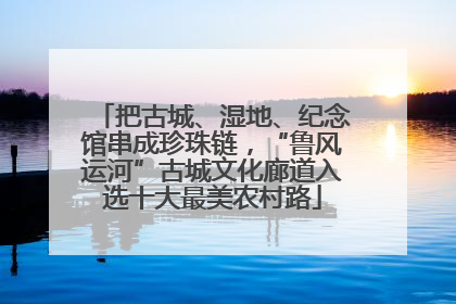 把古城、湿地、纪念馆串成珍珠链，“鲁风运河”古城文化廊道入选十大最美农村路
