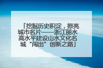 挖掘历史积淀，擦亮城市名片——浙江丽水高水平建设山水文化名城“闯出”创新之路
