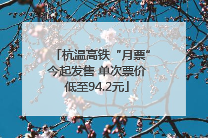 杭温高铁“月票”今起发售 单次票价低至94.2元