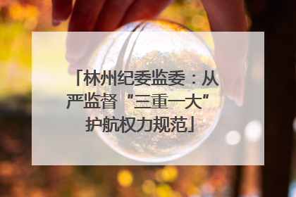 林州纪委监委：从严监督“三重一大” 护航权力规范