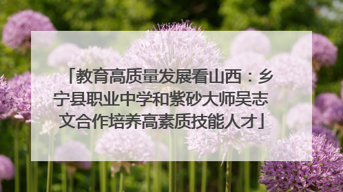 教育高质量发展看山西：乡宁县职业中学和紫砂大师吴志文合作培养高素质技能人才