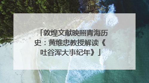敦煌文献映照青海历史：黄维忠教授解读《吐谷浑大事纪年》