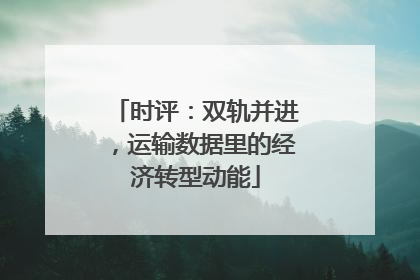 时评：双轨并进，运输数据里的经济转型动能