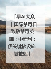 早AI大众｜国际禁毒日 致敬禁毒英雄；中情局：伊关键核设施被摧毁