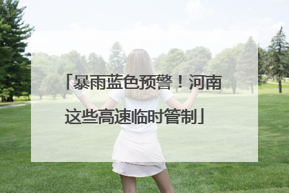 暴雨蓝色预警！河南这些高速临时管制