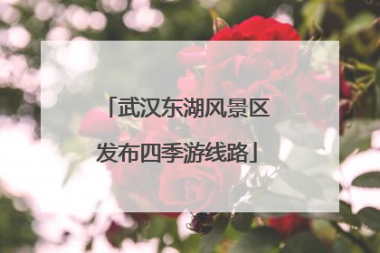 武汉东湖风景区发布四季游线路