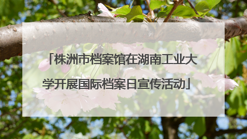 株洲市档案馆在湖南工业大学开展国际档案日宣传活动
