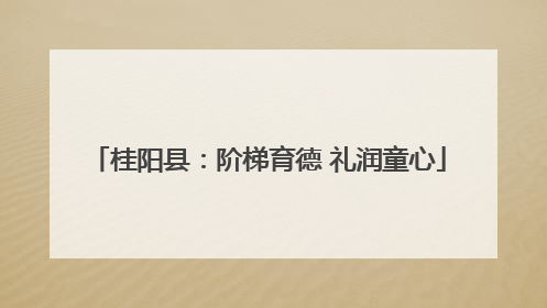 桂阳县：阶梯育德 礼润童心