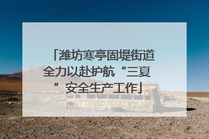 潍坊寒亭固堤街道全力以赴护航“三夏”安全生产工作