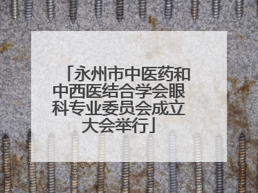 永州市中医药和中西医结合学会眼科专业委员会成立大会举行