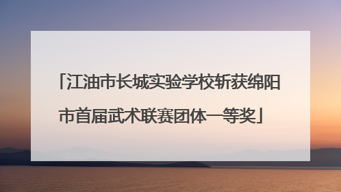江油市长城实验学校斩获绵阳市首届武术联赛团体一等奖