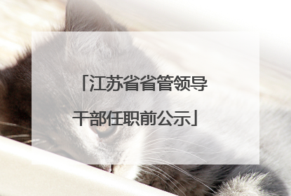 江苏省省管领导干部任职前公示