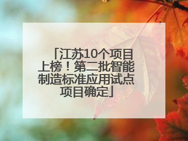 江苏10个项目上榜！第二批智能制造标准应用试点项目确定