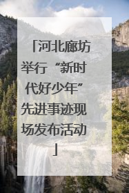 河北廊坊举行“新时代好少年”先进事迹现场发布活动