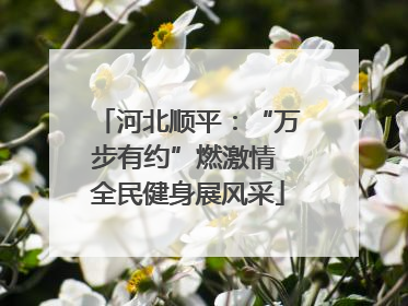 河北顺平：“万步有约”燃激情 全民健身展风采