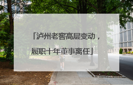 泸州老窖高层变动，履职十年董事离任