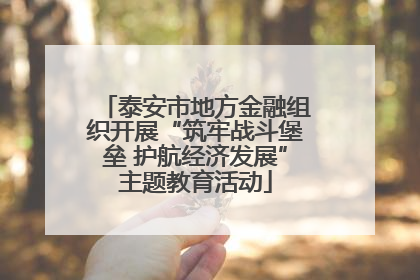 泰安市地方金融组织开展“筑牢战斗堡垒 护航经济发展”主题教育活动
