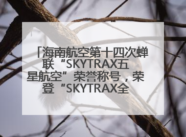 海南航空第十四次蝉联“SKYTRAX五星航空”荣誉称号，荣登“SKYTRAX全球最佳航空公司TOP10”榜单